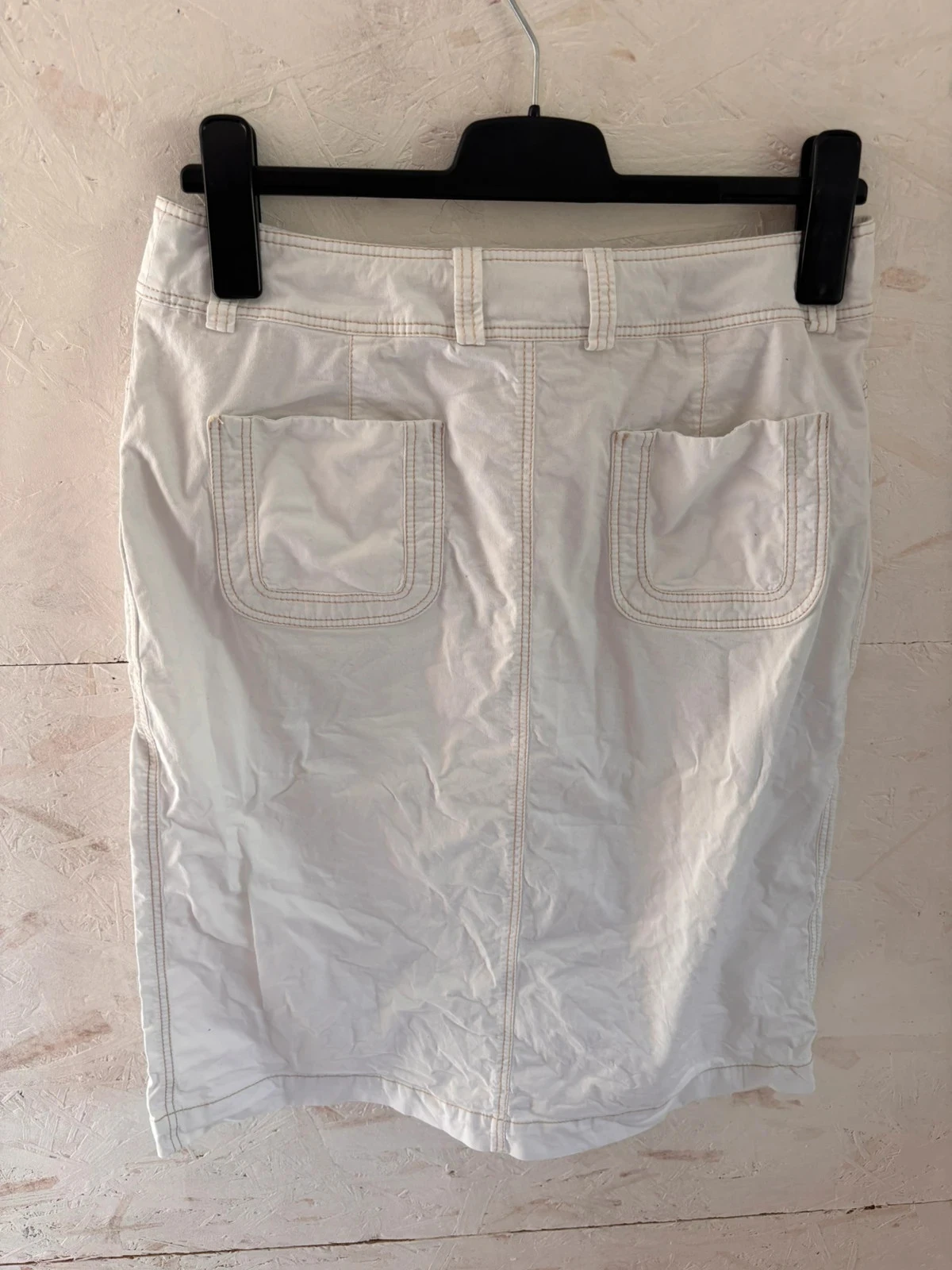 Falda recta blanca estilo safari Jodhpur (Galeries Lafayette) Talla 40 estimada – Muy buen estado – photo 11